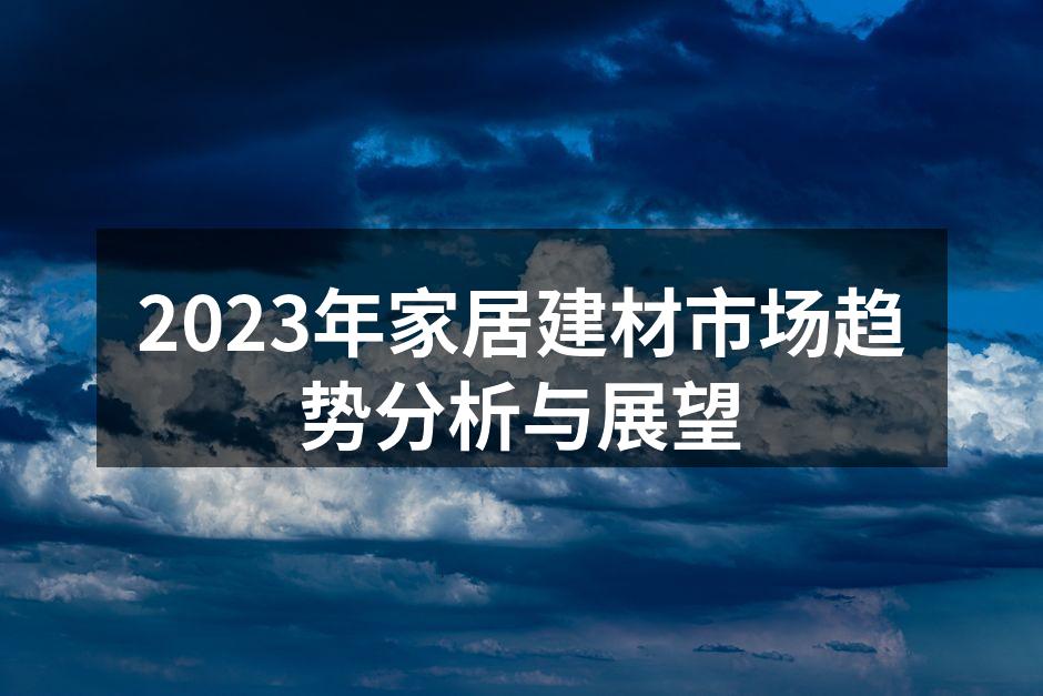 2023年家居建材市场趋势分析与展望